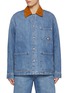 Main View - Click To Enlarge - BOTTEGA VENETA - Contrast Collar Multi Pocket Denim Jacket