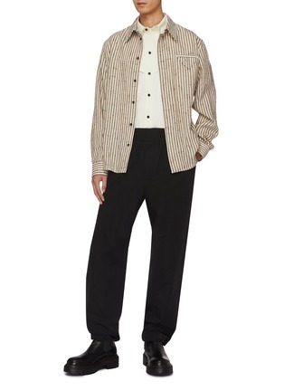 Figure View - Click To Enlarge - BOTTEGA VENETA - Elasticated Waistband Straight Leg Pants