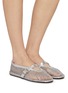 Figure View - Click To Enlarge - ALAÏA - Fishnet Leather Mesh Flats