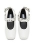 Detail View - Click To Enlarge - ALAÏA - Motorcycle Leather Mary Jane Flats