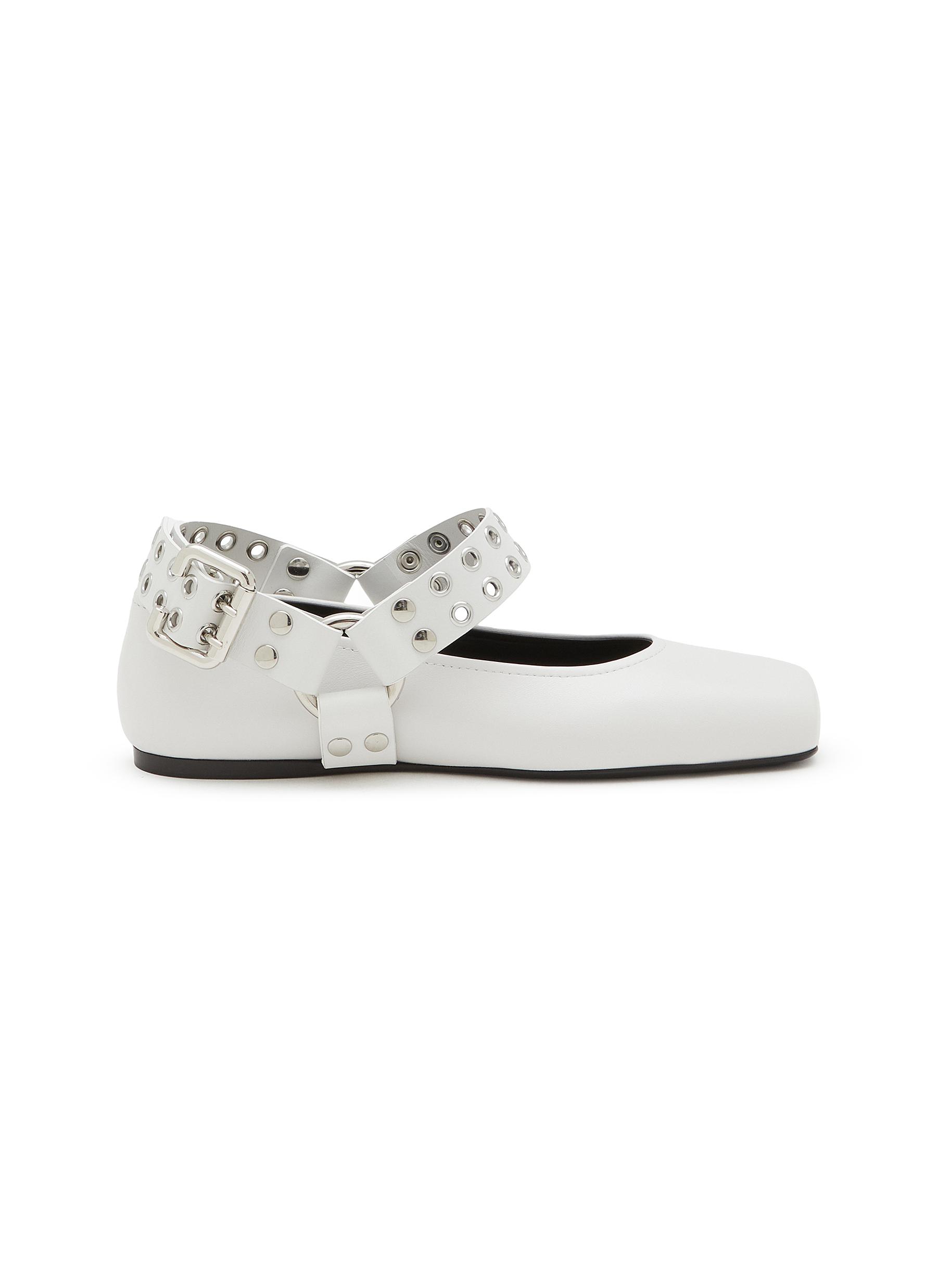 ALAÏA | Motorcycle Leather Mary Jane Flats | Women | Lane