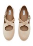 Detail View - Click To Enlarge - ALAÏA - Criss Cross Satin Ballerina Flats