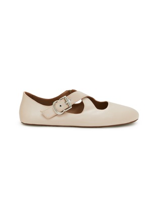 Main View - Click To Enlarge - ALAÏA - Criss Cross Satin Ballerina Flats