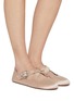 Figure View - Click To Enlarge - ALAÏA - Criss Cross Satin Ballerina Flats