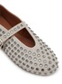 Detail View - Click To Enlarge - ALAÏA - Strass Embellished Suede Flats