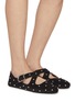 Figure View - Click To Enlarge - ALAÏA - Criss Cross Suede Ballerina Flats