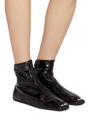 Figure View - Click To Enlarge - ALAÏA - High Top Leather Sneakers