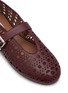 Detail View - Click To Enlarge - ALAÏA - Perforated Leather Ballerina Flats