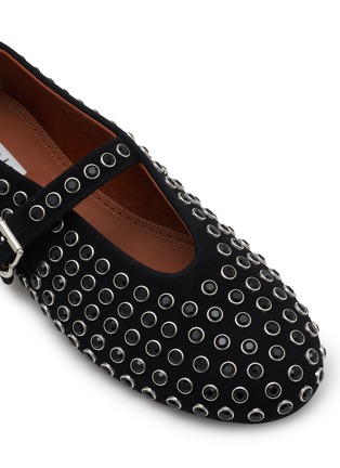 Detail View - Click To Enlarge - ALAÏA - Strass Embellished Suede Flats