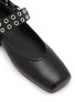 Detail View - Click To Enlarge - ALAÏA - Motorcycle Leather Mary Jane Flats