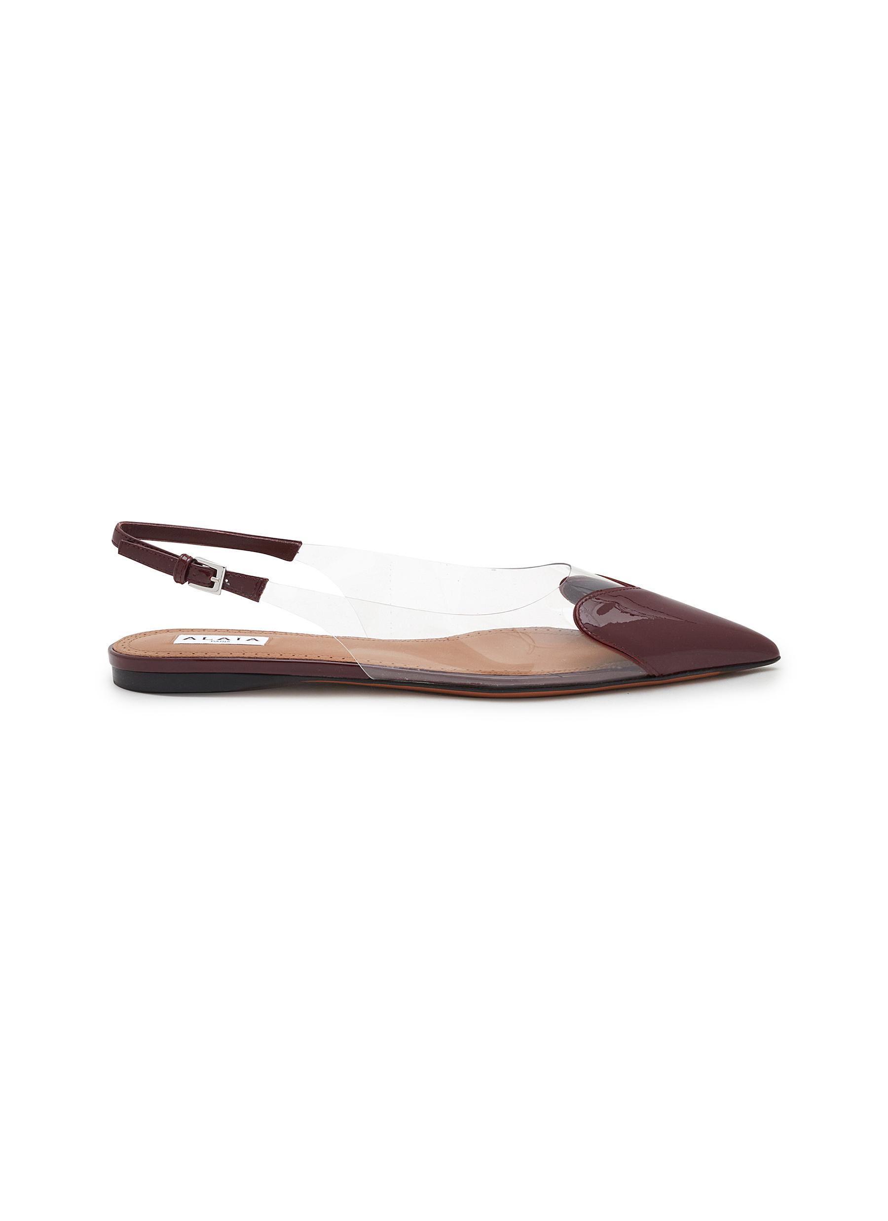 サンダル・ミュール Alaia Le Coeur Flat Slingbacks In Patent Leather And Pvc Le Cœur patent leather and PU slingback flats in red - Alaia
