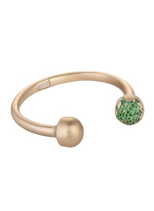 Main View - Click To Enlarge - NADA GHAZAL - My Muse Cocoon Colour Gold Tsavorite Round Small Cuff — Size 16cm