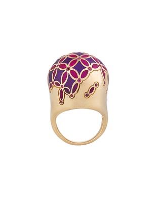 Main View - Click To Enlarge - NADA GHAZAL - My Muse Glory Enamel Gold Ruby Enamel Small Ring