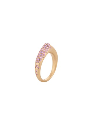 Main View - Click To Enlarge - NADA GHAZAL - The Arch Self Love 18K Gold Sapphire Small Ring — EU 51