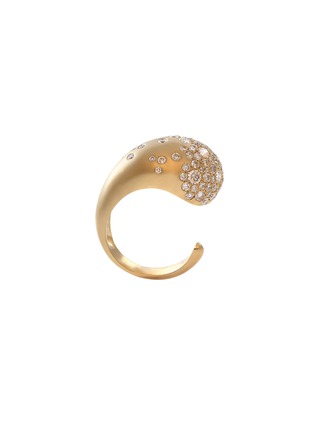 Main View - Click To Enlarge - NADA GHAZAL - Fuse Glamour Gold Champagne Diamond Ring — Size 47