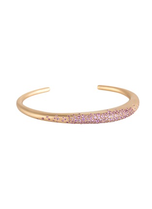 Main View - Click To Enlarge - NADA GHAZAL - My Muse Urban Colour Gold Pink Sapphire Thin Cuff — Size 16cm