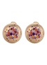 Main View - Click To Enlarge - NADA GHAZAL - My Muse Cocoon Summer Nights Gold Sapphire Round Big Earrings