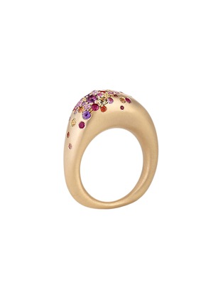 Main View - Click To Enlarge - NADA GHAZAL - My Muse Urban Summer Nights Gold Sapphire Thick Ring — Size EU53