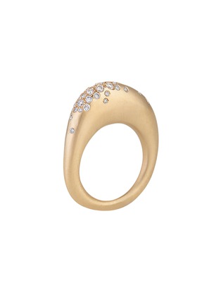 Main View - Click To Enlarge - NADA GHAZAL - My Muse Urban Winter Gold Diamond Thin Ring — Size EU53