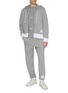 Figure View - Click To Enlarge - THOM BROWNE - Four Bar Colour Block Cotton Sweatpants