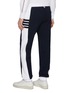 Back View - Click To Enlarge - THOM BROWNE - Four Bar Colour Block Cotton Sweatpants