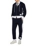 Figure View - Click To Enlarge - THOM BROWNE - Four Bar Colour Block Cotton Sweatpants