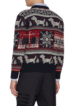 Back View - Click To Enlarge - THOM BROWNE - Donegal Holiday Hector Wool Mohair Sweater