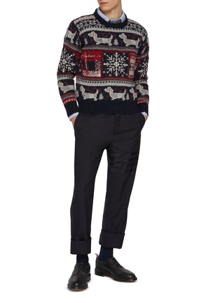 Figure View - Click To Enlarge - THOM BROWNE - Donegal Holiday Hector Wool Mohair Sweater