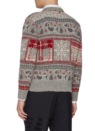 Back View - Click To Enlarge - THOM BROWNE - Donegal Holiday Hector Wool Mohair Sweater