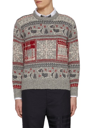 Main View - Click To Enlarge - THOM BROWNE - Donegal Holiday Hector Wool Mohair Sweater