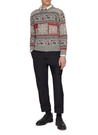 Figure View - Click To Enlarge - THOM BROWNE - Donegal Holiday Hector Wool Mohair Sweater