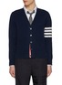 Main View - Click To Enlarge - THOM BROWNE - Holiday Hector Nutcracker Four Bar Virgin Wool Cardigan