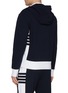 Back View - Click To Enlarge - THOM BROWNE - Four Bar Colour Block Zip Up Cotton Hoodie