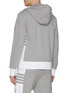 Back View - Click To Enlarge - THOM BROWNE - Four Bar Colour Block Zip Up Cotton Hoodie