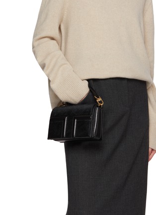 Figure View - Click To Enlarge - TOTEME - Mini T-Flap Pony Hair Leather Clutch Bag