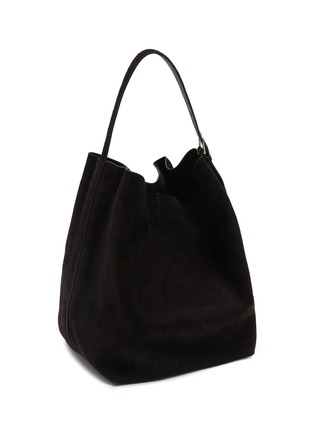 Detail View - Click To Enlarge - TOTEME - Large Belted Suede Bucket Bag