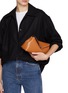 Front View - Click To Enlarge - TOTEME - T-Lock Leather Clutch Bag