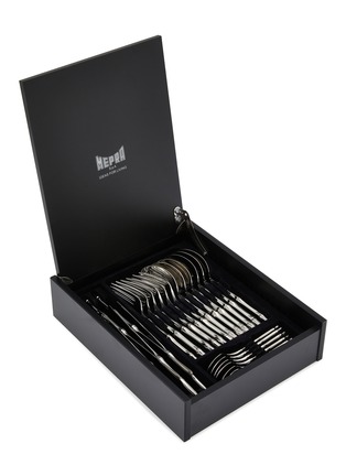 Detail View - Click To Enlarge - MEPRA - Bali Silver Cutlery Set With Wooden Box