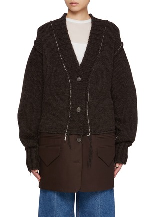 Main View - Click To Enlarge - SONIA CARRASCO - Cropped Cotton Knit Cardigan Blazer