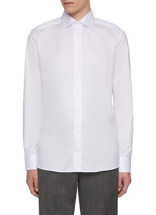 Main View - Click To Enlarge - ETON  - Spread Collar Cotton Shirt