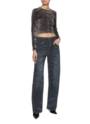 Figure View - Click To Enlarge - ALEXANDERWANG - Crystal Hotfix Moto Jeans