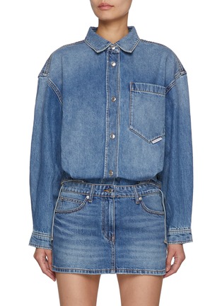 Main View - Click To Enlarge - ALEXANDERWANG - Pre-styled Medium Wash Mini Shirt Dress