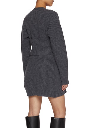 Back View - Click To Enlarge - ALEXANDERWANG - Ribbed Bilayer Cardigan With Cami Set