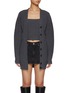 Main View - Click To Enlarge - ALEXANDERWANG - Ribbed Bilayer Cardigan With Cami Set