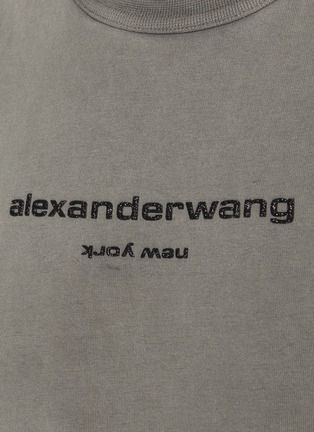  - ALEXANDERWANG - Puff Logo Shrunken Cotton T-shirt