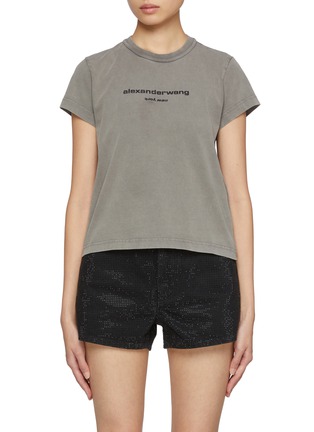 Main View - Click To Enlarge - ALEXANDERWANG - Puff Logo Shrunken Cotton T-shirt