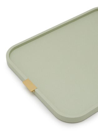 Detail View - Click To Enlarge - GIOBAGNARA - Puccini Leather Covered Rectangular Tray — Celadon