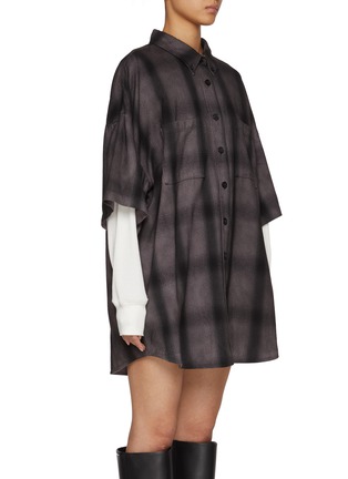 Detail View - Click To Enlarge - T BY ALEXANDER WANG - Thermal Long Sleeve Cotton Flannel Shirt Dress