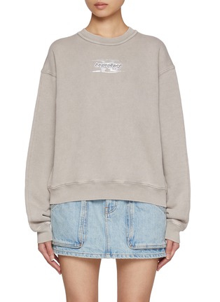 Main View - Click To Enlarge - T BY ALEXANDER WANG - Blade Logo Cotton Crewneck Sweatshirt