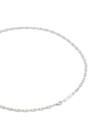 Detail View - Click To Enlarge - SSIL - Rhodium Pleated Silver X Row Chain Necklace